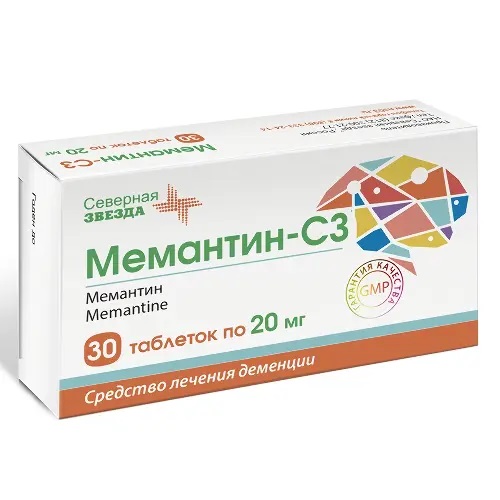 Мемантин-сз тб п/об пленочной 20мг n30