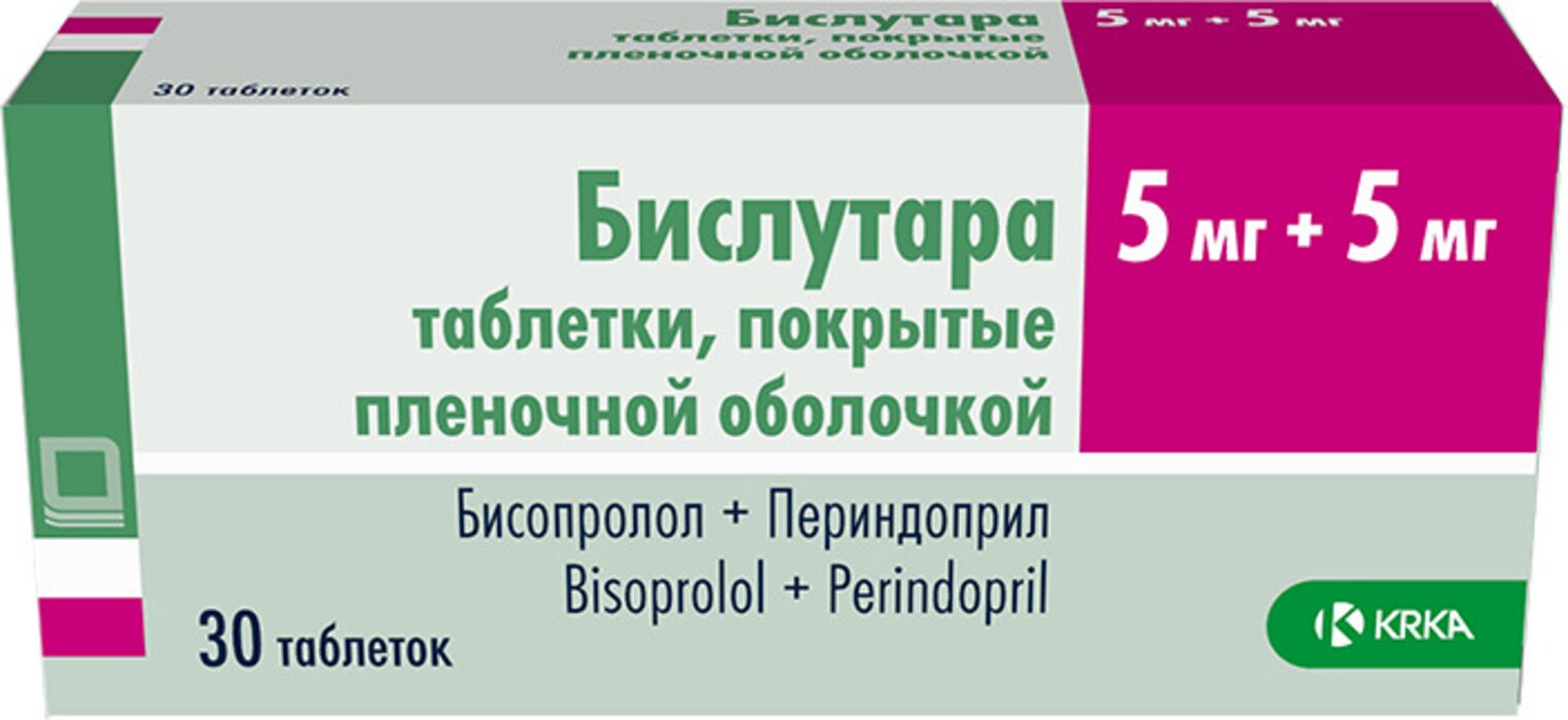 Бислутара тб п/об пленочной 5мг+5мг n30