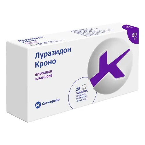 Луразидон кроно тб п/об пленочной 80мг n28