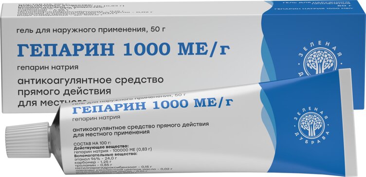 Гепарин гель д/наруж применения 1000МЕ/г 50г N 1