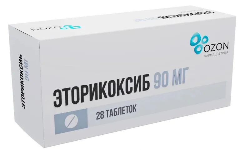 Эторикоксиб тб п/об пленочной 90мг n28