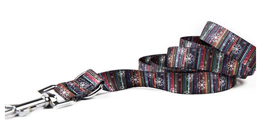 Поводок черный снежинка р.l