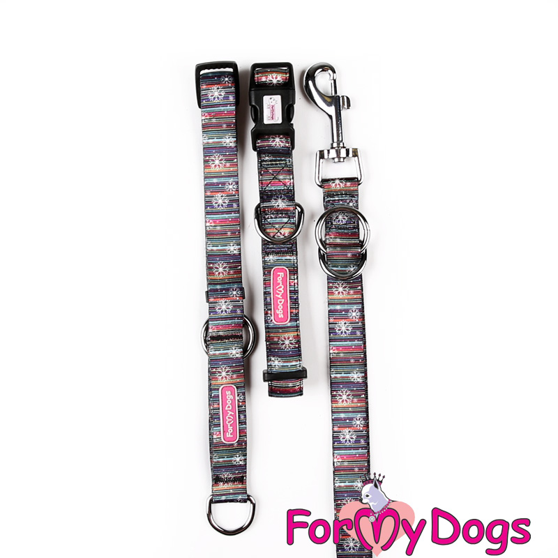 Поводок черный снежинка р.m