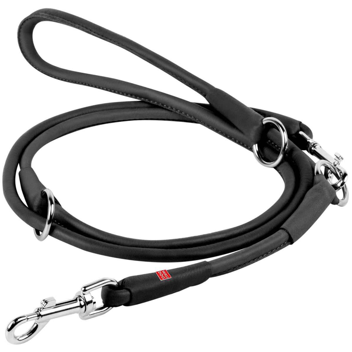 Поводок-перестежка круглый черный Collar waudog soft 6мм/122,142,183см