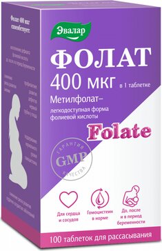 Фолат БАД таблетки для рассасывания 400мкг N 100