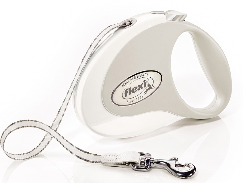 Поводок-рулетка белый Flexi style tape р.s 3м до 12кг