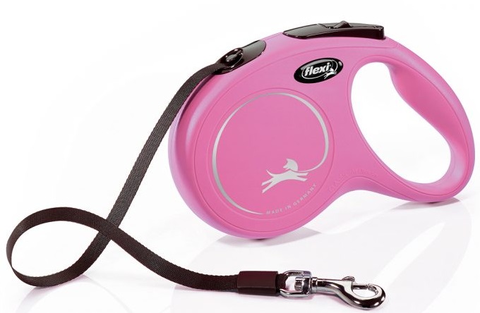 Поводок-рулетка розовый Flexi new classic tape р.s 5м до 15кг