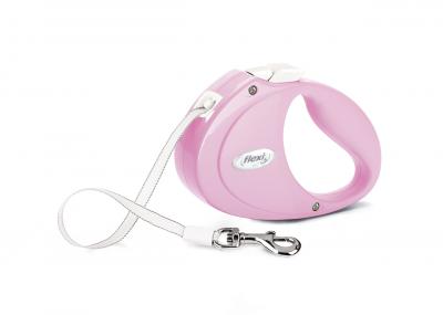 Поводок-рулетка розовый Flexi puppy tape 2м до 12кг