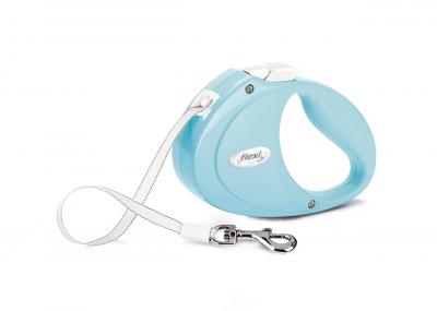 Поводок-рулетка светло-голубой Flexi puppy tape 2м до 12кг