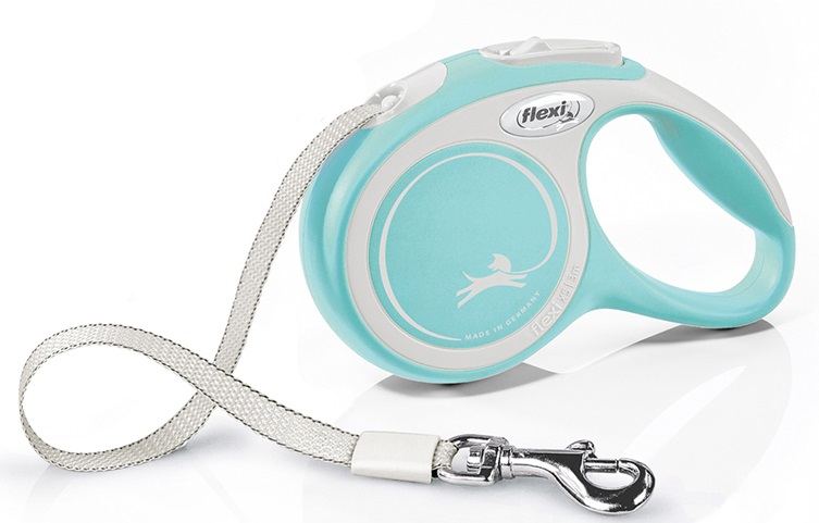 Поводок-рулетка серый/голубой Flexi new line comfort tape р.m 5м до 25кг