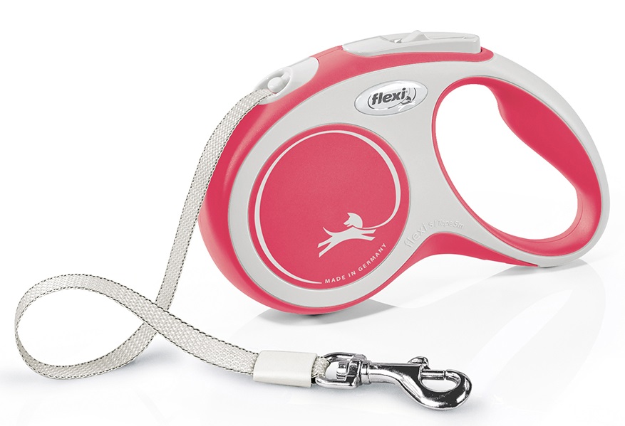 Поводок-рулетка серый/красный Flexi new line comfort tape р.l 8м до 50кг