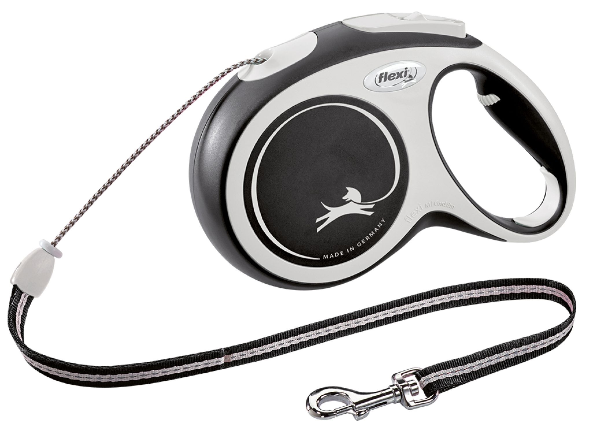 Поводок-рулетка серый/черный Flexi new line comfort cord р.m 5м до 20кг