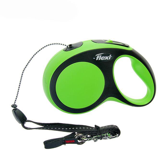 Поводок-рулетка черный/зеленый Flexi new comfort cord р.s 8м до 12кг