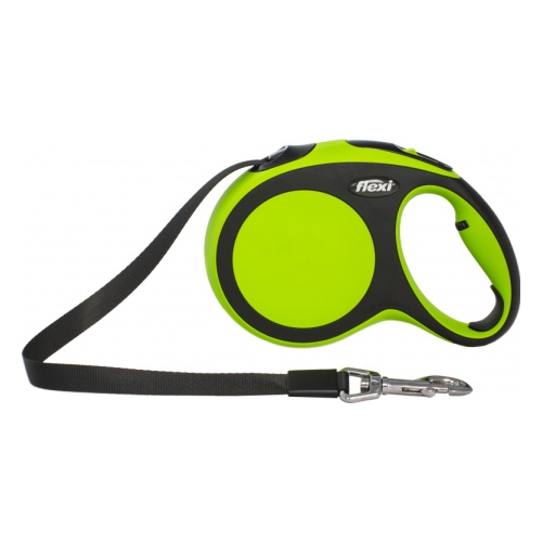 Поводок-рулетка черный/зеленый Flexi new comfort tape р.l 5м до 60кг