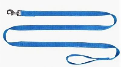 Поводок-стропа для собак синий Joy со светоотражающими элементами 25мм/2м