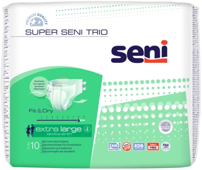 Подгузники для взрослых Super Seni Trio extra large XL 130-170см N 10