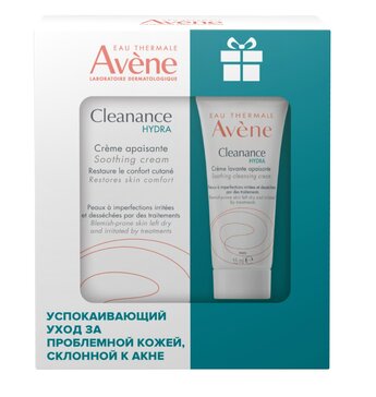 Avene Cleanance Hydra набор: крем д/лица успокаивающий 40 мл +крем очищающий 15мл N 1