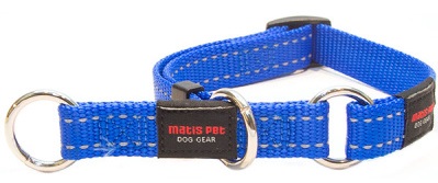 Полуудавка нейлоновая синяя Matis-pet city stile 4см/60-90см