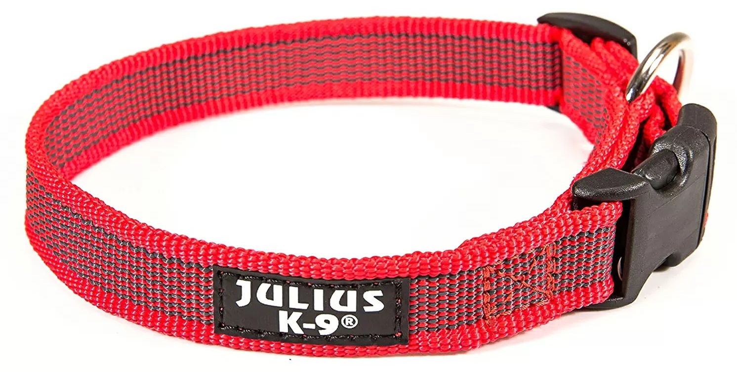Ошейник для собак красно-серый Julius-k9 color&gray 39-65х2.5см