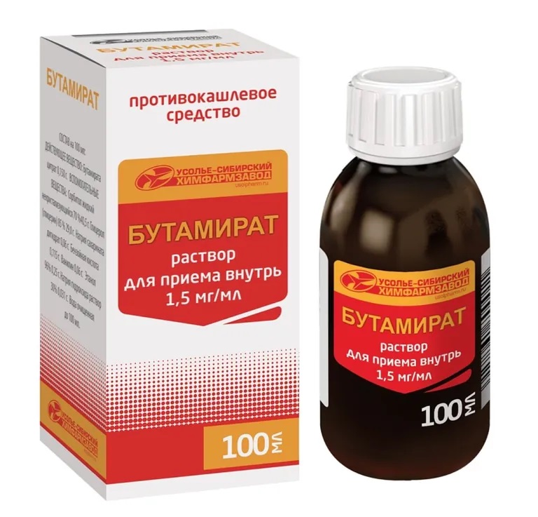 Бутамират р-р д/приема внутрь 1,5мг/мл фл 100мл N 1