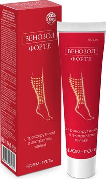 Венозол форте крем-гель с троксерутином и экстрактом пиявки 50мл N 1