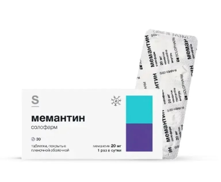 Мемантин солофарм тб п/о плен 20 мг N 30