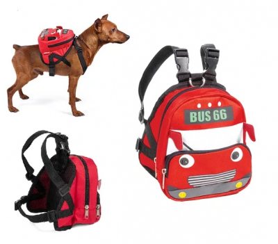 Рюкзак-шлейка для собак мелких пород Triol mini dogs автобус р.s 14х12х7.5см,обхват груди 40-50см 11361035