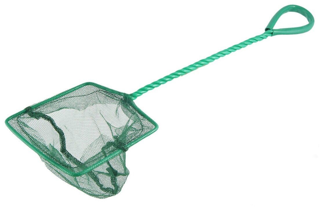 Сачок аквариумный зеленый Тритон р.4 10см с зеленой ручкой