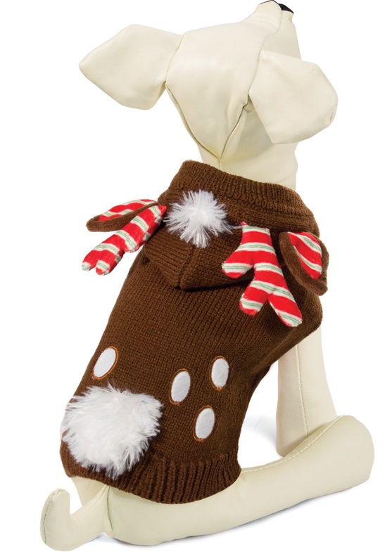 Свитер для собак коричневый Triol рождественский олень р.xs 20см