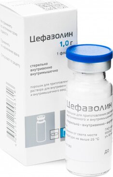 Цефазолин пор д/пригот р-ра в/м в/в 1 г N 1
