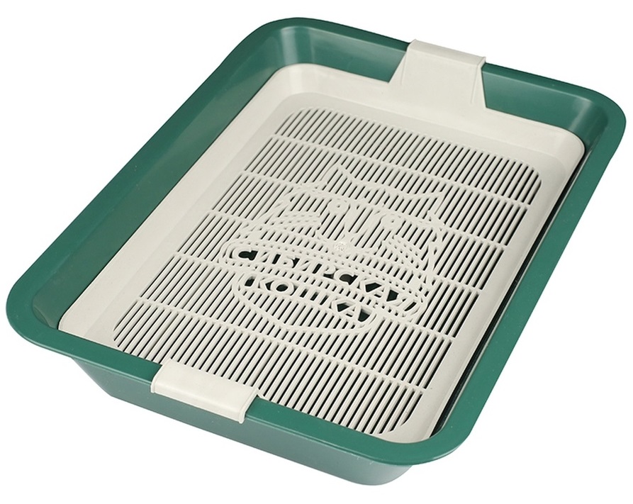 Туалет с сеткой для кошек зеленый Сибирская кошка