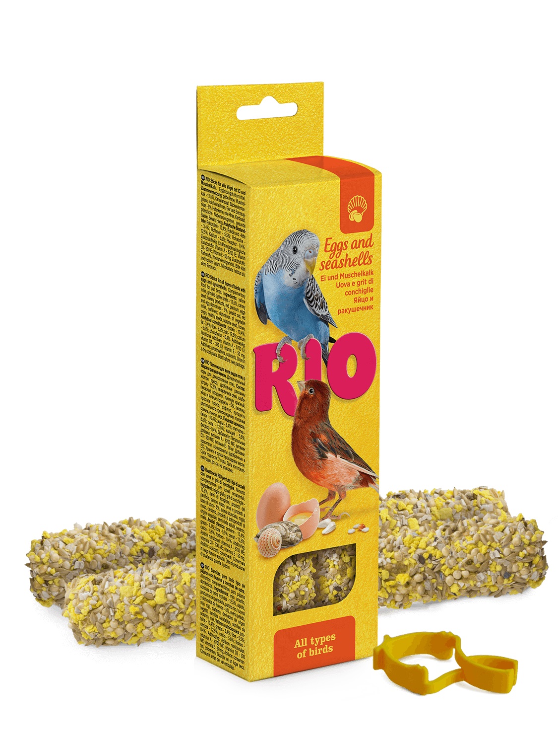 Палочки для всех видов птиц Rio 40 г n2 с яйцом и ракушечником