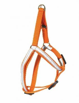 Шлейка синтетическая усиленная светоотражающая оранжевая Дарэлл eco-sport reflex 25мм/65-90х60-80см
