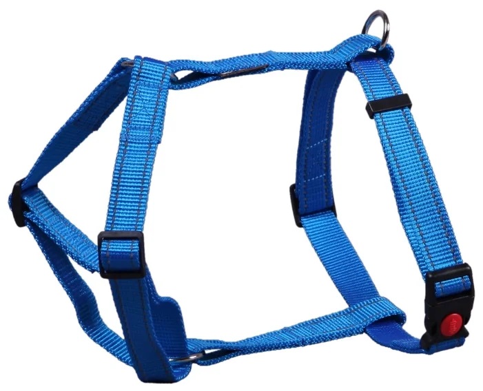 Шлейка-стропа для собак синяя Joy со светоотражающими элементами р.l 25мм/60-90см