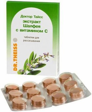 Доктор Тайсс тб для рассас экстрактомакт шалфея с витамином С N 24
