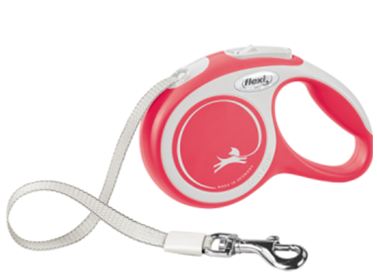 Поводок-рулетка серый/розовый Flexi new line comfort tape р.xs 3м до 12кг