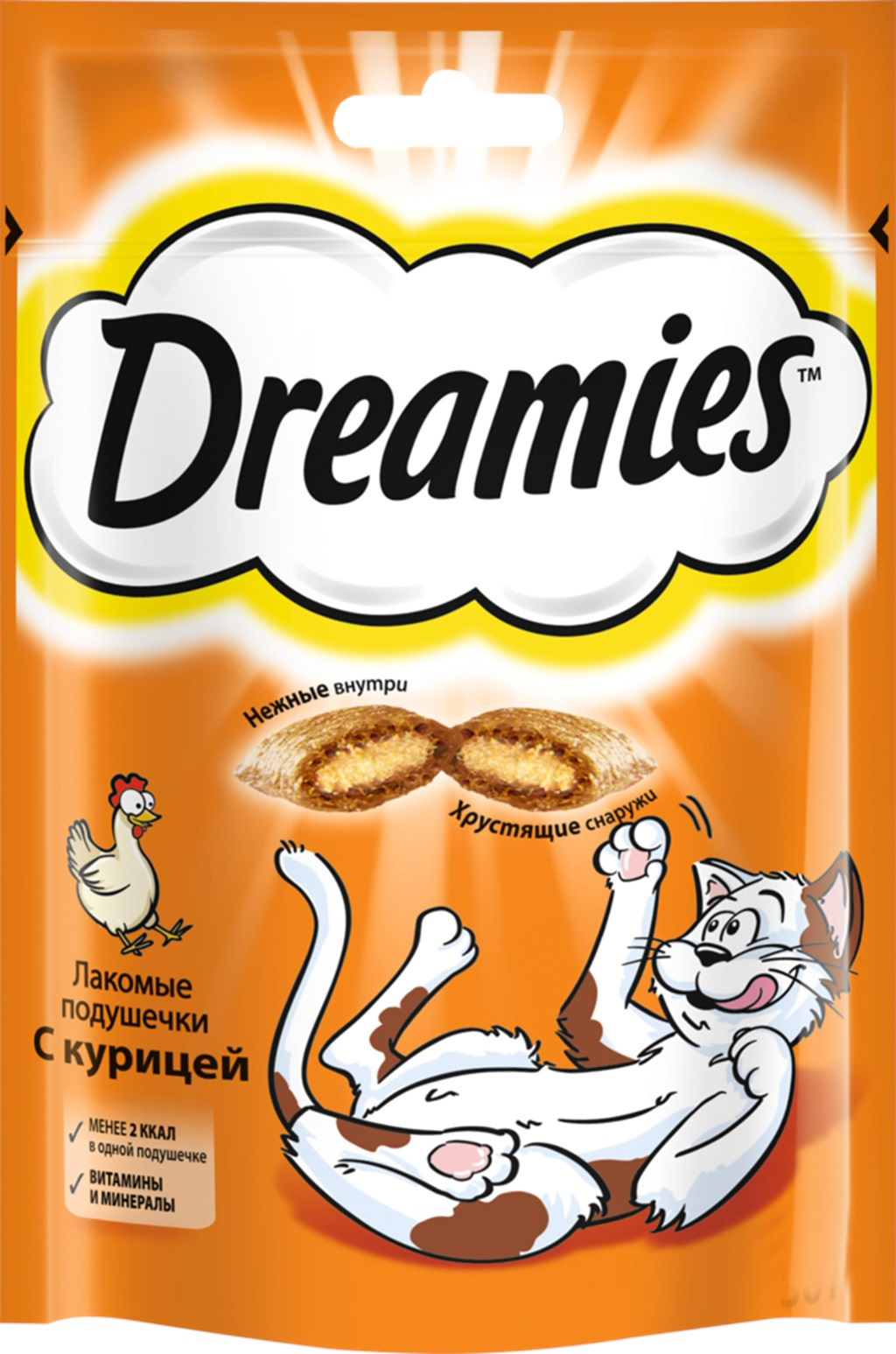 Подушечки лакомые для кошек Dreamies 140 г с курицей