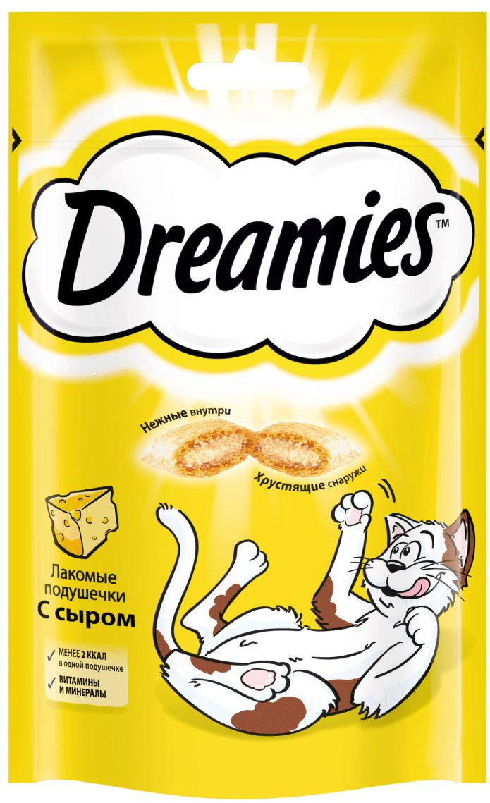 Подушечки лакомые для кошек Dreamies 140 г с сыром