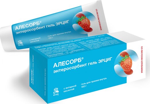Алесорб энтеросорбент гель д/внут прим клубника туба 180г N 1