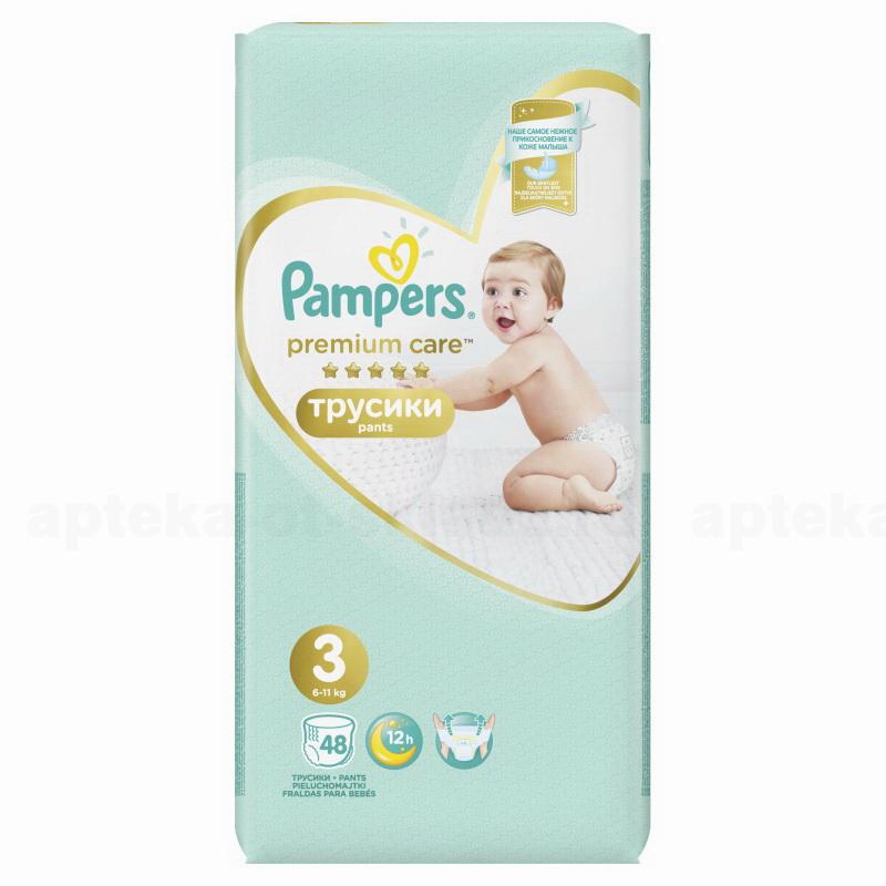 Подгузники-трусики Pampers Premium Care Pants 6-11кг (размер 3) N 48