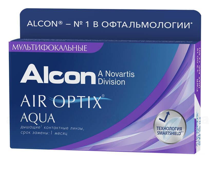 Alcon Air Optix plus Hydraglyde Multifocal 30тидневные контактные линзы D 14.2/R 8.6/ -5.25 medium N 3