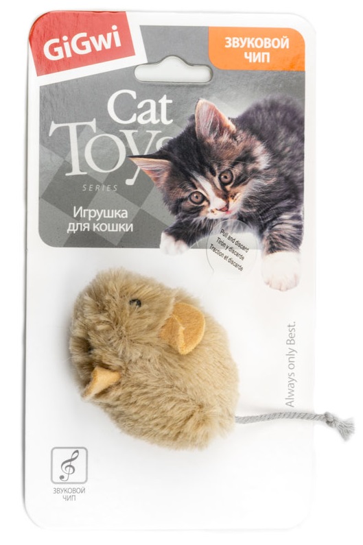 Игрушка мышка со звуковым чипом для кошек Gigwi 75217