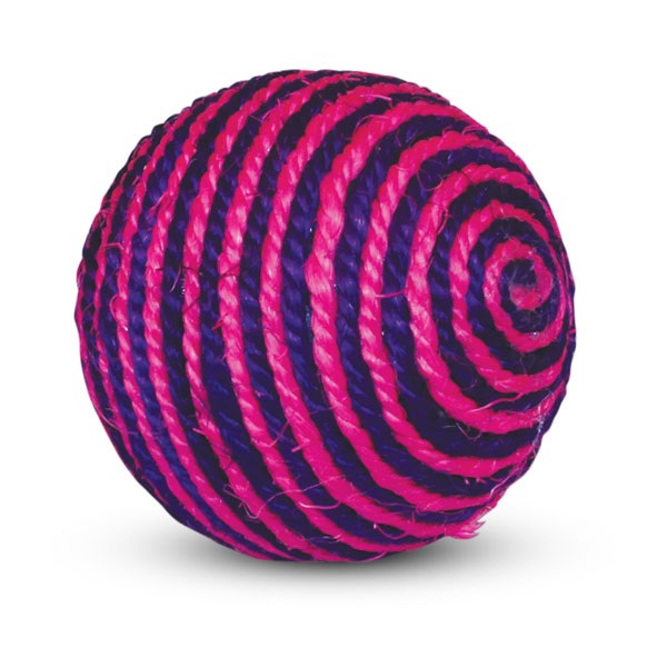 Игрушка шарик для кошек розовый Triol сизаль 9.5см