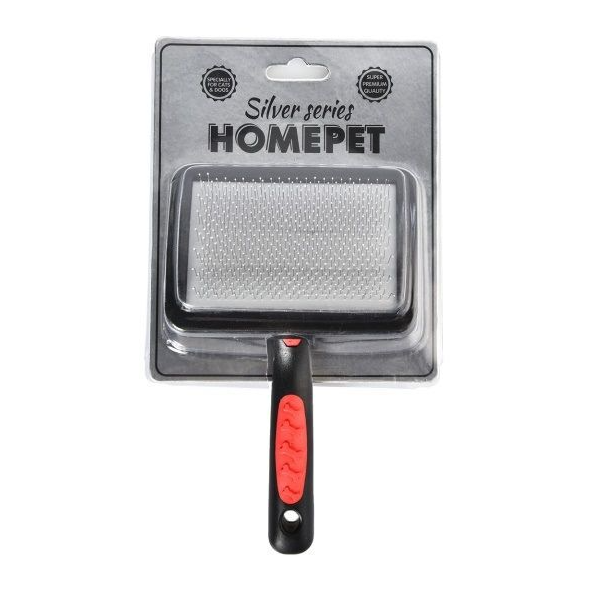 Пуходерка пластиковая Homepet silver series с каплей р.m 18х11.5см