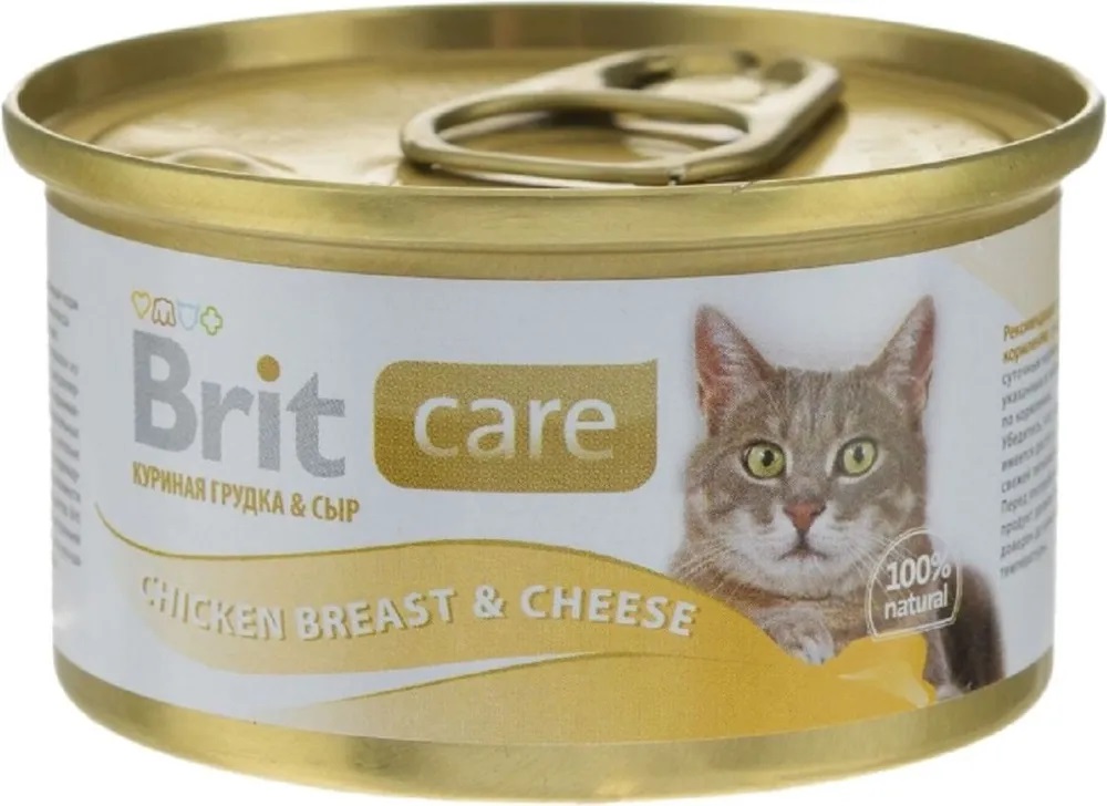 Корм для кошек Brit care 80 г бан. куриная грудка и сыр