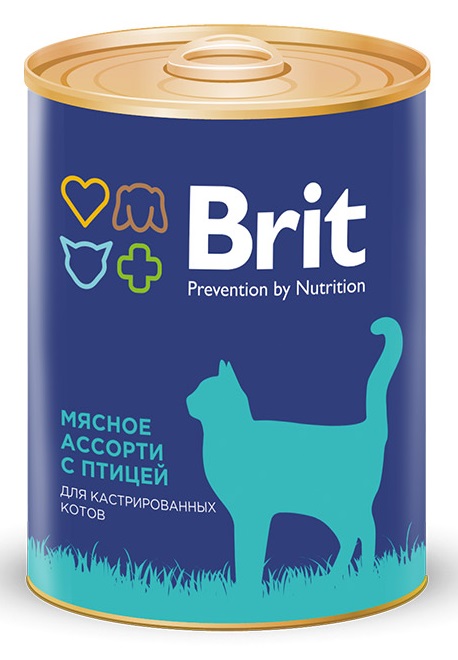 Корм для кошек Brit premium 340 г бан. мясное ассорти с птицей