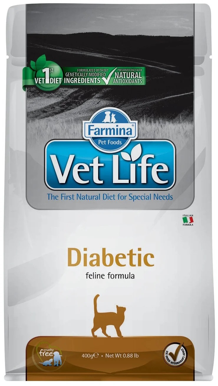 Корм для кошек диабетиков Farmina vet life cat diabetic 400 г
