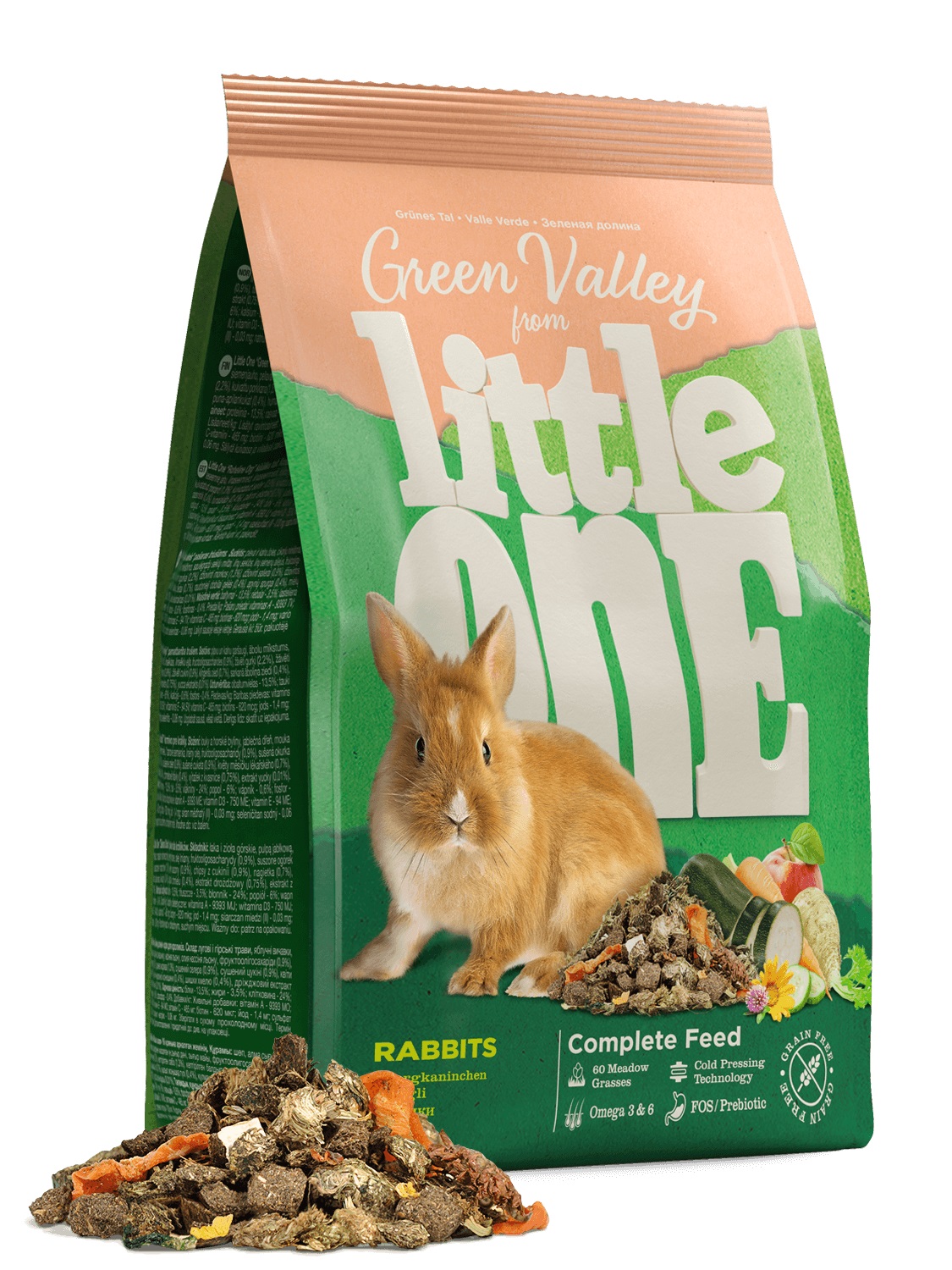 Корм для кроликов Little one 750 г зеленая долина из разнотравья