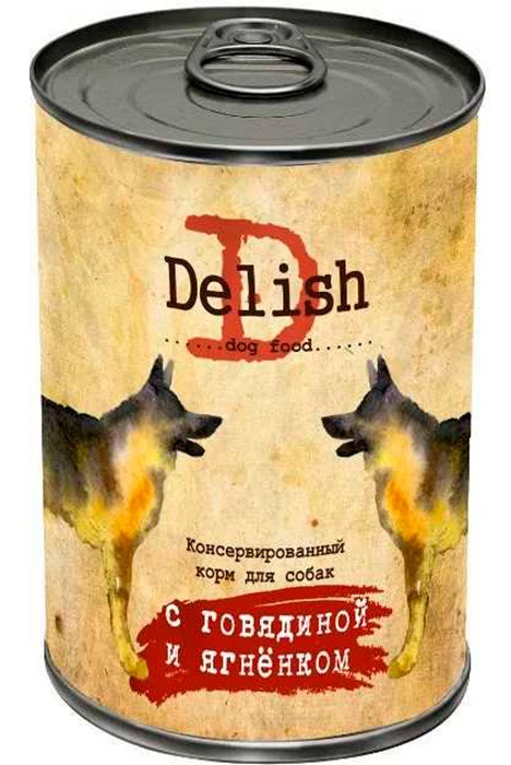 Корм для собак Delish 400 г бан. говядина и ягненок