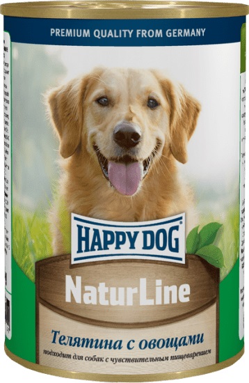 Корм для собак Happy dog natur line 410 г бан. телятина с овощами